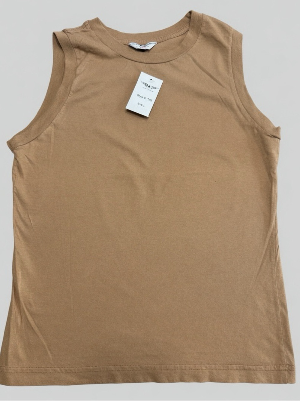 Hard Tail Forever Sleeveless Tank Top Style 168 Size L NWT Tan Brown Made in USA